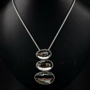 Robert Lee Morris RLM Necklace Modernist White Bronze Oval Pendant